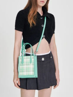 Checkered Geometric Tote Bag -Charles & Keith 2023 L3 CK2 30671515 24 4