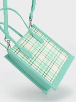 Checkered Geometric Tote Bag -Charles & Keith 2023 L3 CK2 30671515 24 5