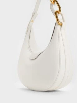 Kora Metallic-Accent Moon Bag 8 Kora Metallic-Accent Moon Bag -Charles & Keith 2023 L3 CK2 40781747 1 03 7