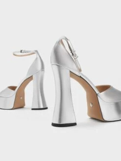 Michelle Metallic Leather Platform Sandals -Charles & Keith 2023 L3 SL1 60280434 07 5