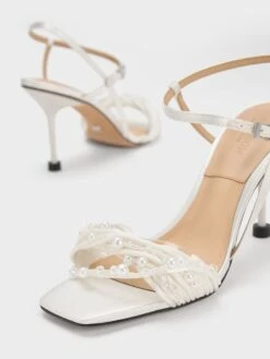 Leda Beaded Asymmetric Satin Sandals -Charles & Keith 2023 L3 SL1 60360233 03 7