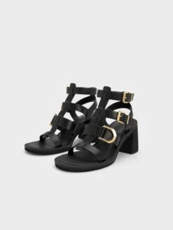 Gabine Leather Gladiator Sandals 9 Gabine Leather Gladiator Sandals -Charles & Keith 2023 L3 SL1 61870006 01 3