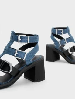 Gabine Denim Gladiator Sandals -Charles & Keith 2023 L3 SL1 61870006 06 5