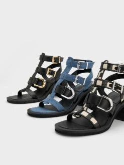 Gabine Denim Gladiator Sandals -Charles & Keith 2023 L3 SL1 61870006 06 7