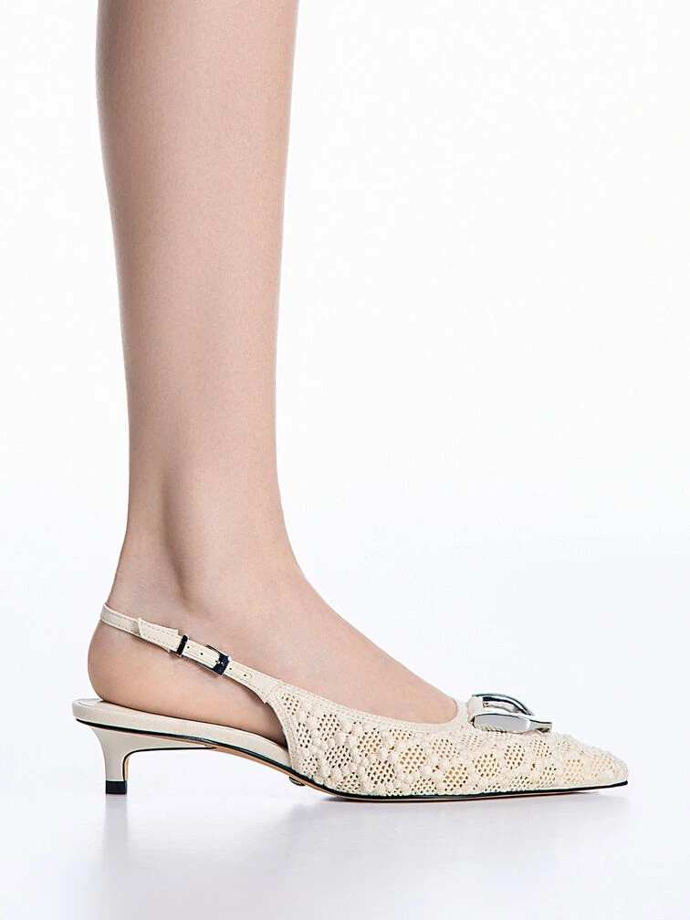 Gabine Patterned Slingback Pumps 2 Gabine Patterned Slingback Pumps - Image 2