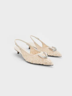 Gabine Patterned Slingback Pumps 9 Gabine Patterned Slingback Pumps -Charles & Keith 2023 L3 SL1 61900013 09 3