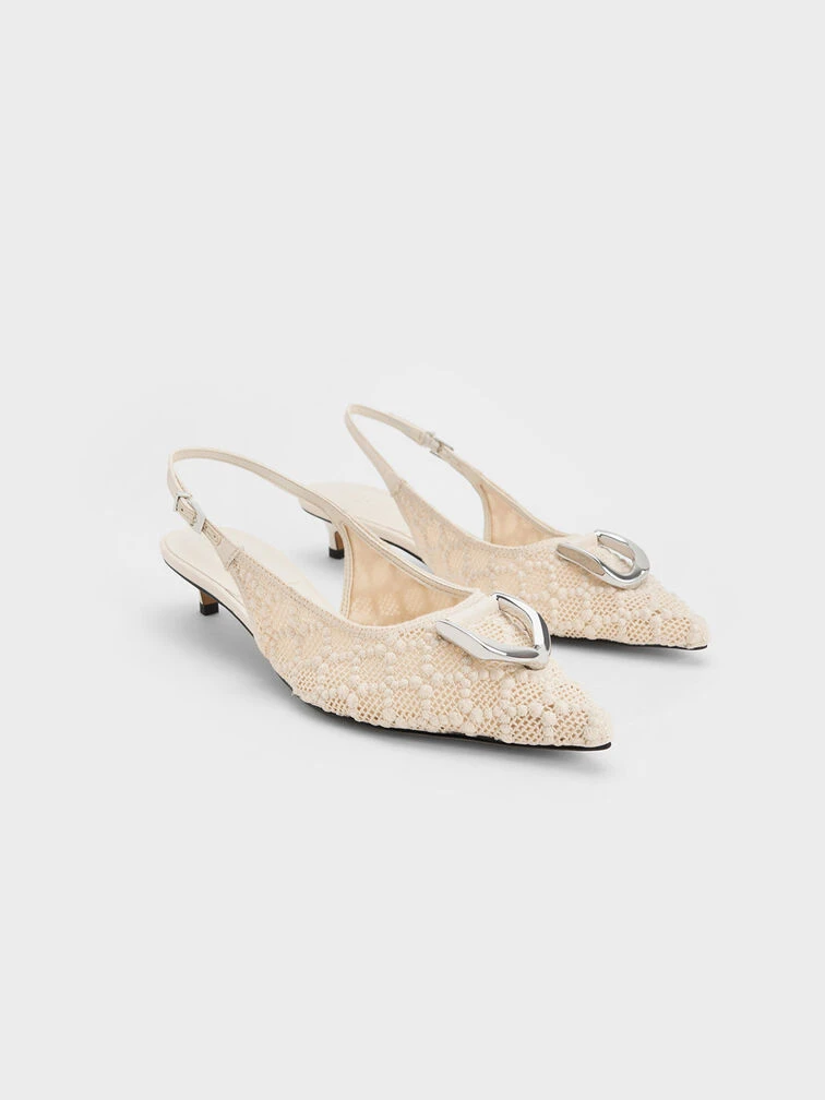 Gabine Patterned Slingback Pumps 3 Gabine Patterned Slingback Pumps - Image 3