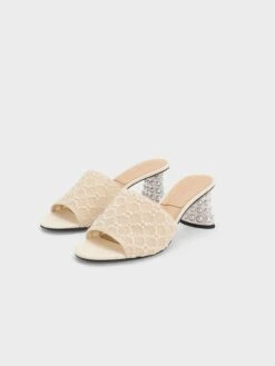 Beaded Heel Crochet Mules 9 Beaded Heel Crochet Mules -Charles & Keith 2023 L3 SL1 61900017 09 3