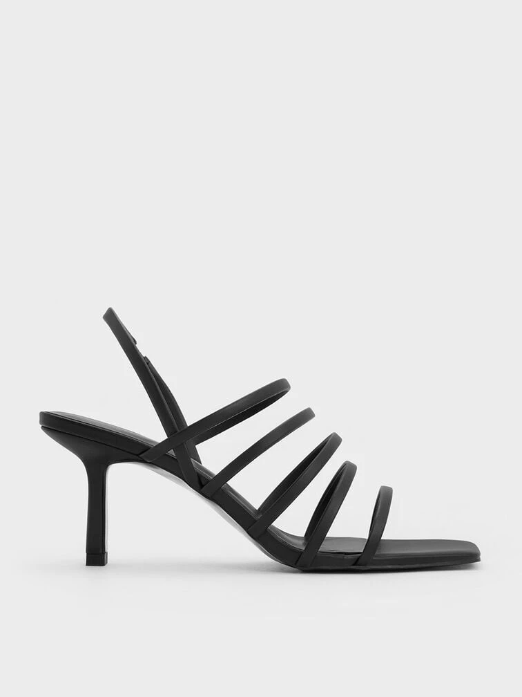 Strappy Blade Heel Sandals 1 Strappy Blade Heel Sandals