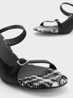 Tweed Double Strap Heeled Mules -Charles & Keith 2023 L6 CK1 60190323 24 7