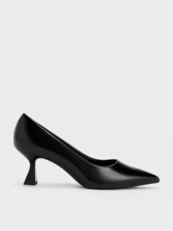 Pointed-Toe Flare Heel Pumps