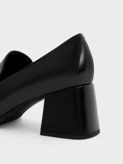 Metallic Accent Block Heel Loafer Pumps -Charles & Keith 2023 L6 CK1 60280401 J6 7