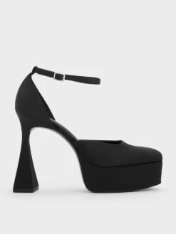 Recycled Polyester Flare Heel D'Orsay Pumps