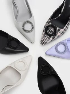 Recycled Polyester Beaded Circle Slingback Pumps -Charles & Keith 2023 L6 CK1 60280406 07 7