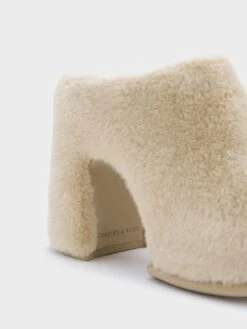 Pixie Furry Platform Mules -Charles & Keith 2023 L6 CK1 60280412 05 5