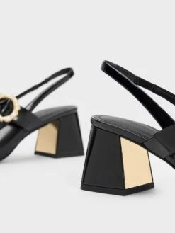 Patent Two-Tone Pearl Buckle Slingback Pumps 11 Patent Two-Tone Pearl Buckle Slingback Pumps -Charles & Keith 2023 L6 CK1 60361474 J5 5