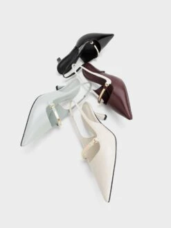 Patent Metallic Accent Slingback Pumps -Charles & Keith 2023 L6 CK1 60920349 J5 7