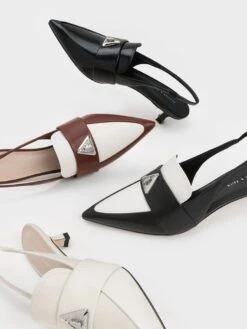 Trice Metallic Accent Pointed-Toe Slingback Pumps -Charles & Keith 2023 L6 CK1 61720153 J6 7