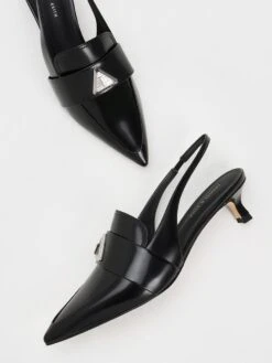 Trice Metallic Accent Pointed-Toe Slingback Pumps -Charles & Keith 2023 L6 CK1 61720153 J6 8