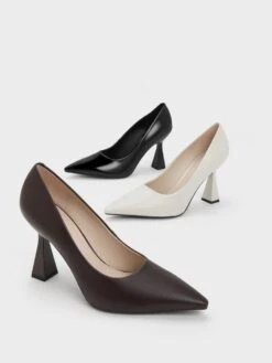Trapeze Heel Pointed-Toe Pumps -Charles & Keith 2023 L6 CK1 61720157 J6 7