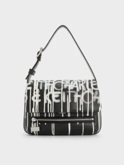 Swing Graffiti-Print Chain-Handle Bag