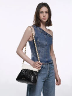 Duo Furry Chain Handle Shoulder Bag -Charles & Keith 2023 L6 CK2 20671559 24 4