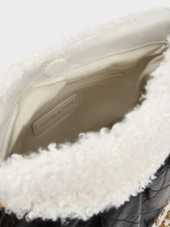 Duo Furry Chain Handle Shoulder Bag -Charles & Keith 2023 L6 CK2 20671559 24 8