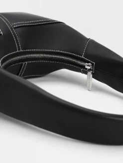 Anthea Contrast-Trim Curved Hobo Bag -Charles & Keith 2023 L6 CK2 40782191 01 7