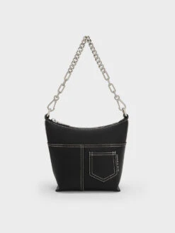 Anthea Contrast-Trim Shoulder Bag