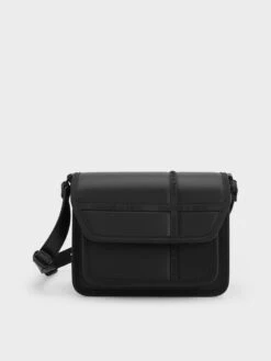 Avenue Contrast-Trim Crossbody Bag