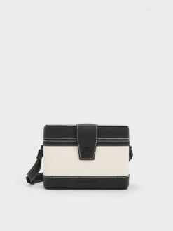 Bronte Contrast-Trim Boxy Crossbody Bag