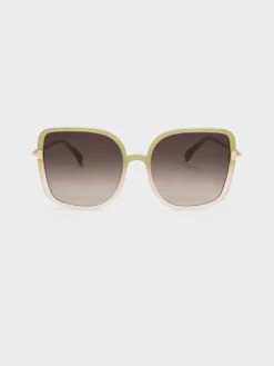 Oversized Square Chain-Link Sunglasses