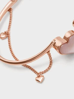 Annalise Heart Stone Chain-Link Bracelet 6 Annalise Heart Stone Chain-Link Bracelet -Charles & Keith 2023 L6 CK5 12120372 57 5