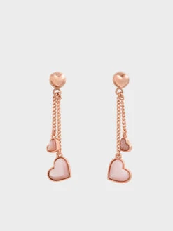 Annalise Double Heart Stone Drop Earrings