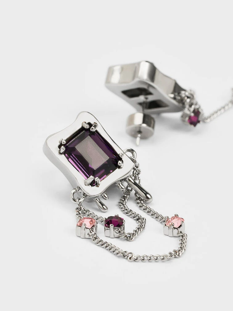 Zira Crystal Charm Drop Earrings 3 Zira Crystal Charm Drop Earrings - Image 3