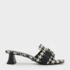 Gabine Houndstooth Leather Heeled Mules