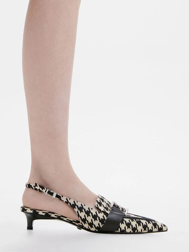 Gabine Leather Houndstooth Slingback Pumps 2 Gabine Leather Houndstooth Slingback Pumps - Image 2