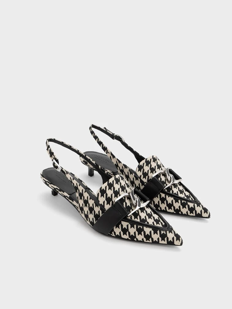 Gabine Leather Houndstooth Slingback Pumps 3 Gabine Leather Houndstooth Slingback Pumps - Image 3