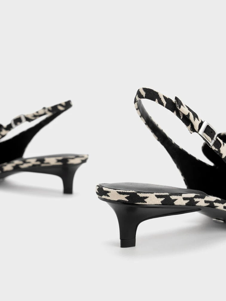 Gabine Leather Houndstooth Slingback Pumps 5 Gabine Leather Houndstooth Slingback Pumps - Image 5