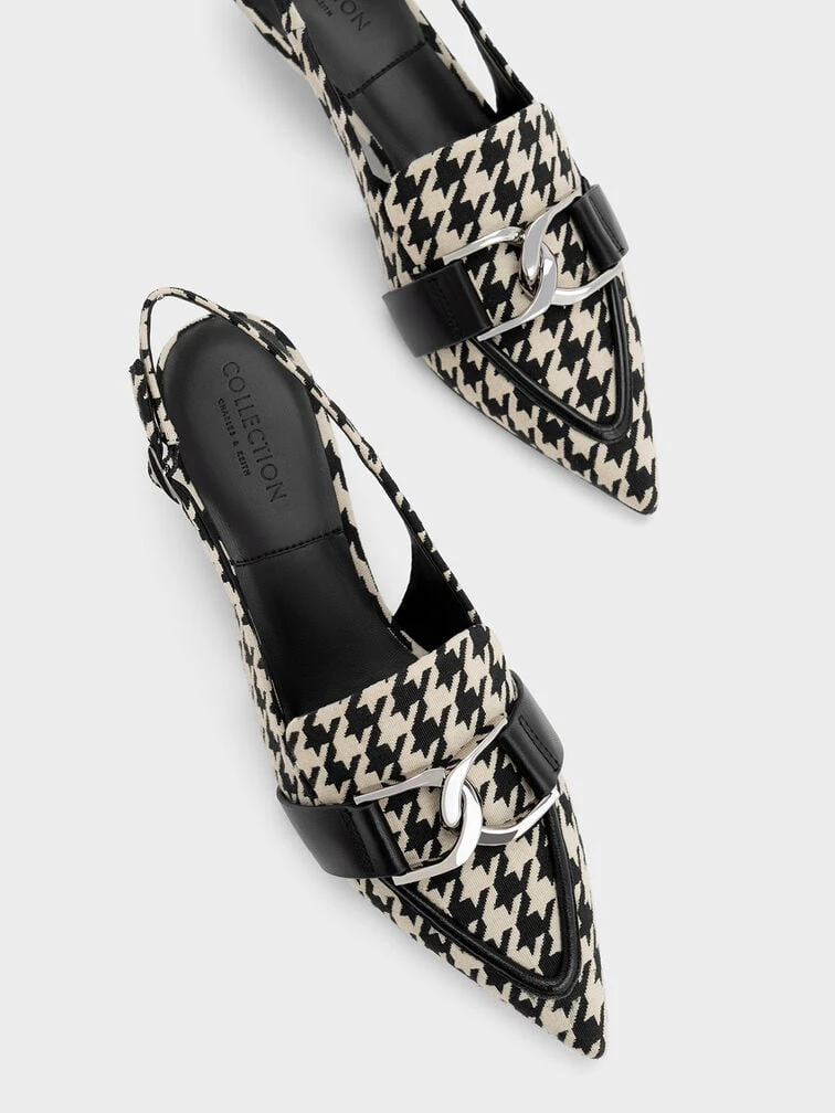 Gabine Leather Houndstooth Slingback Pumps 7 Gabine Leather Houndstooth Slingback Pumps - Image 7