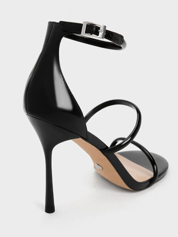 Patent Leather Triple Strap Heeled Sandals 5 Patent Leather Triple Strap Heeled Sandals - Image 5