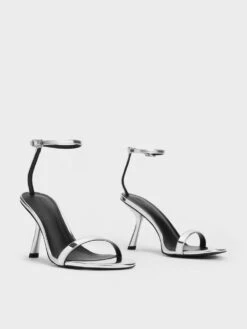 Metallic Slant-Heel Ankle-Strap Sandals -Charles & Keith 2023 L7 CK1 60051018 07 3