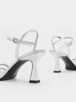 Metallic Strappy Trapeze Heel Sandals -Charles & Keith 2023 L7 CK1 60190327 07 5
