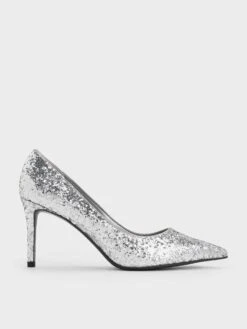 Emmy Glittered Pointed-Toe Pumps
