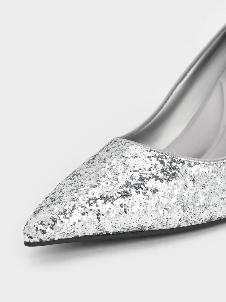 Emmy Glittered Pointed-Toe Pumps 4 Emmy Glittered Pointed-Toe Pumps - Image 4