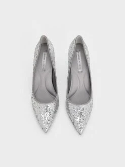Emmy Glittered Pointed-Toe Pumps 9 Emmy Glittered Pointed-Toe Pumps -Charles & Keith 2023 L7 CK1 60280245 4 07 8