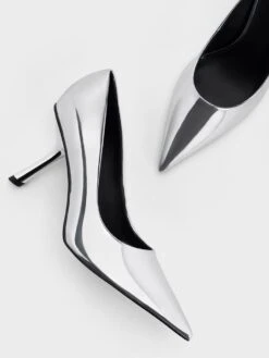 Metallic Slant-Heel Pointed-Toe Pumps -Charles & Keith 2023 L7 CK1 60280417 07 8