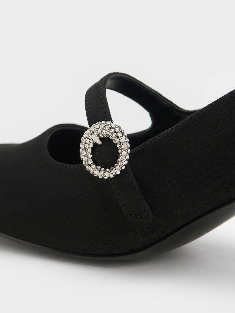 Textured Crystal-Embellished Mary Jane Pumps 4 Textured Crystal-Embellished Mary Jane Pumps - Image 4