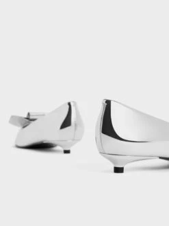 Metallic Sculptural Knot Pointed-Toe Flats -Charles & Keith 2023 L7 CK1 60361492 07 5