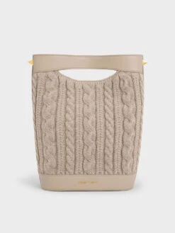 Apolline Textured Knit Bucket Bag